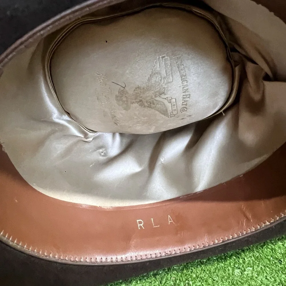 Vintage‎ American Hat Co.  Cowboy Hat SZ 7 Chocolate Brown Custom Flower 1960s